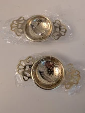 (2)  MCM Gold Colored Tea Strainers Made In Japan - NIP