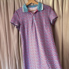 J. McLaughlin Catalina Cloth Polo Dress Geometric Montego Print Medium