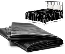 Waterproof PVC Bed Sheet Black for Adults Bed Mattress Cover for Couples