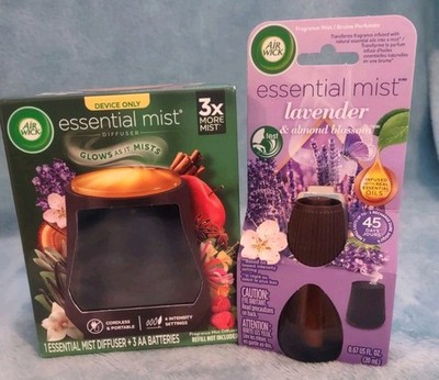 Air Wick Essential Mist Diffuser &  One Lavender & Almond Blossom Oil refill.