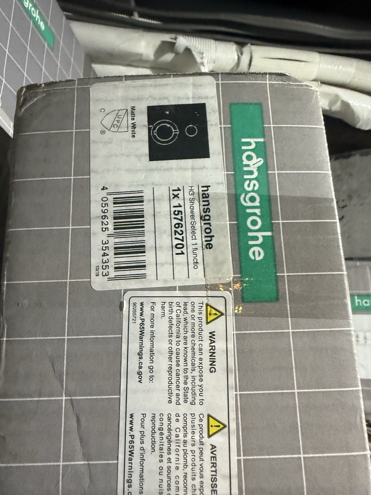 Hansgrohe ShowerSelect S Square 15762701 Valve Trim Shower Matte White New $725