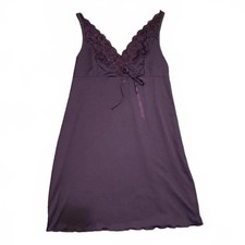 Slip Dress Purple Lace Trim Vintage