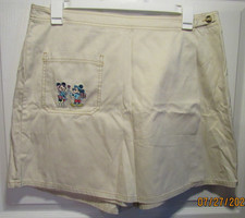 Womens Disney Store Khaki Skort Shorts Mickey Minnie Mouse XL NWT 100 Cotton