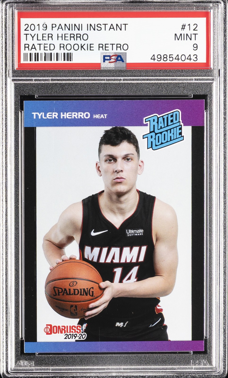 2019 PANINI INSTANT RATED ROOKIE RETRO #12 TYLER HERRO PSA 9