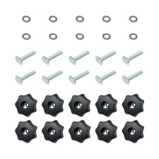 71481 T Track Knob Kit w/ 7 Star Knob, 1/4-20 Threaded Bolts and Washers, 10
