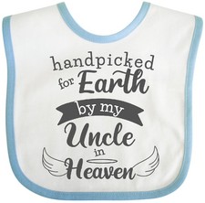 Inktastic Handpicked For Earth By My Uncle In Heaven Tribute Baby Bib Angel