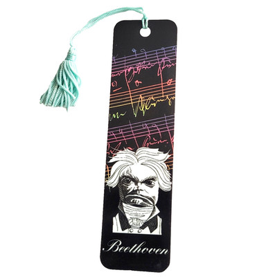 Vintage Beethoven USA bookmark Steven Cragg Caricature tassel 80s 90s, KBO-12858