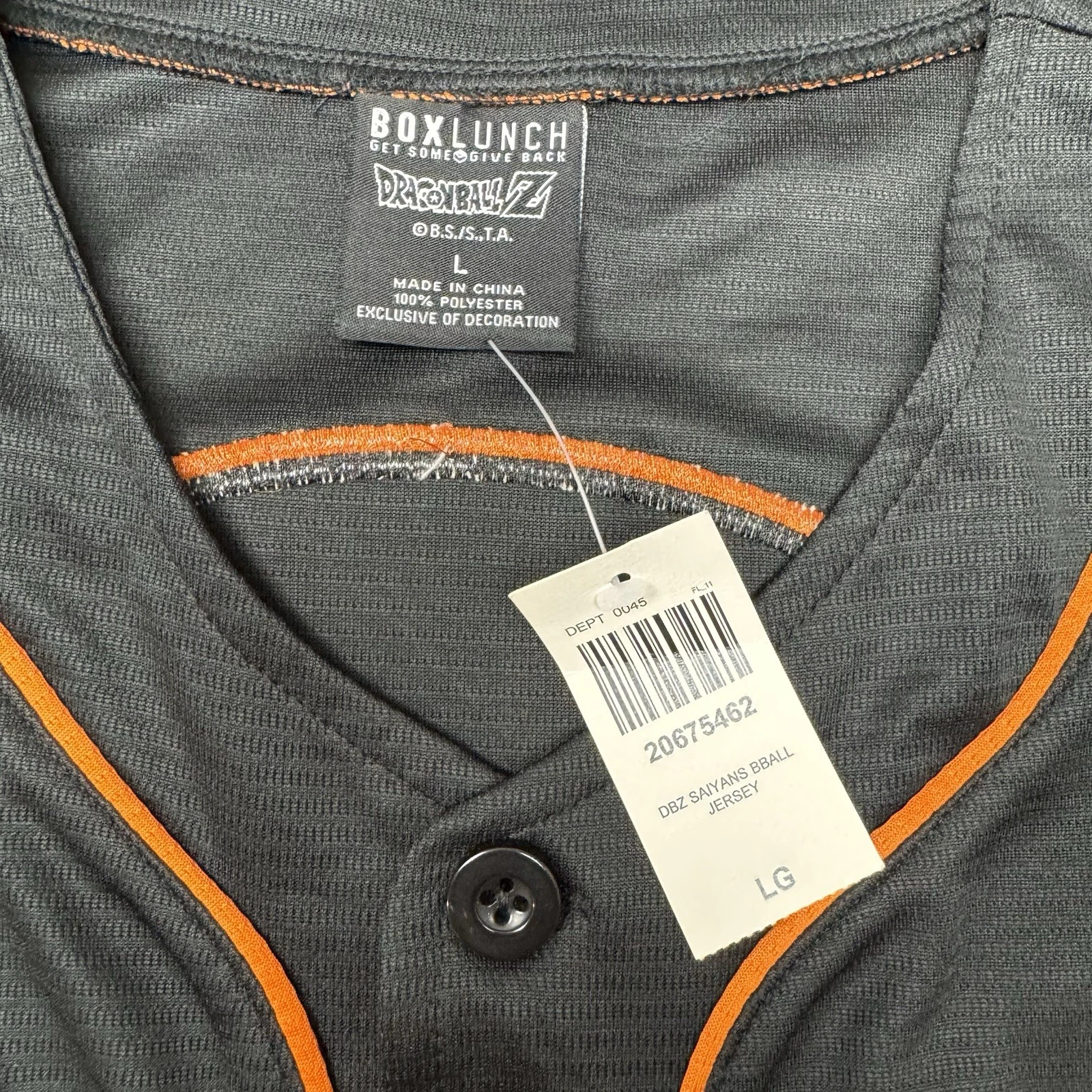 Black Baseball Jersey Saiyan Dragon Ball Z