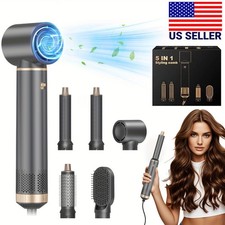 Blow Dryer Brush 5 in 1 Negative Ion Hair Dryer Brush Air Styler Curling Wrap US