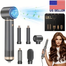 Blow Dryer Brush 5 in 1 Negative Ion Hair Dryer Brush Air Styler Curling Wrap US