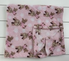 PARENT'S CHOICE Walmart Plush Baby Blanket Lovey Pink Deer Snowflakes