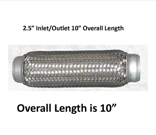 Double Braid Exhaust Flex Tube Coupling Stainless Brand New 2 1/2" X 10"
