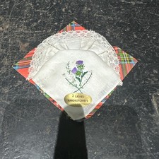 Vintage Wei&szlig; Baumwolle Damen Taschent&uuml;cher Ref Bb2