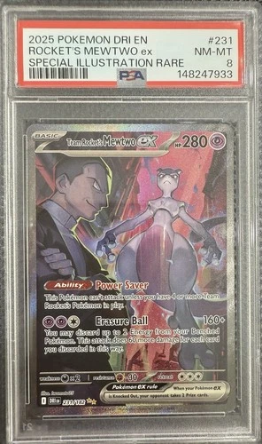 Team Rocket’s Mewtwo Ex #231/182 - 2025 Pokemon Destined Rivals - PSA 8
