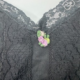 Priority One Womens Black Jumpsuit Strappy Sleeves Lace Pleated Size 26/28 USA