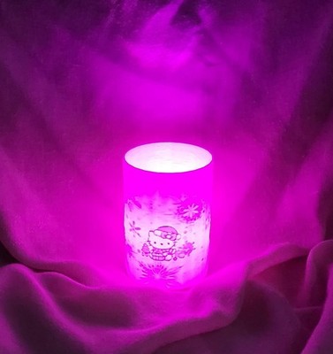 Hello Kitty Weihnachtslaterne mit LED Teelicht leuchtet pink