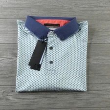 NEW Greyson Canoe Brook All Over Print Golf Polo Shirt Stretch Men's Large NWT