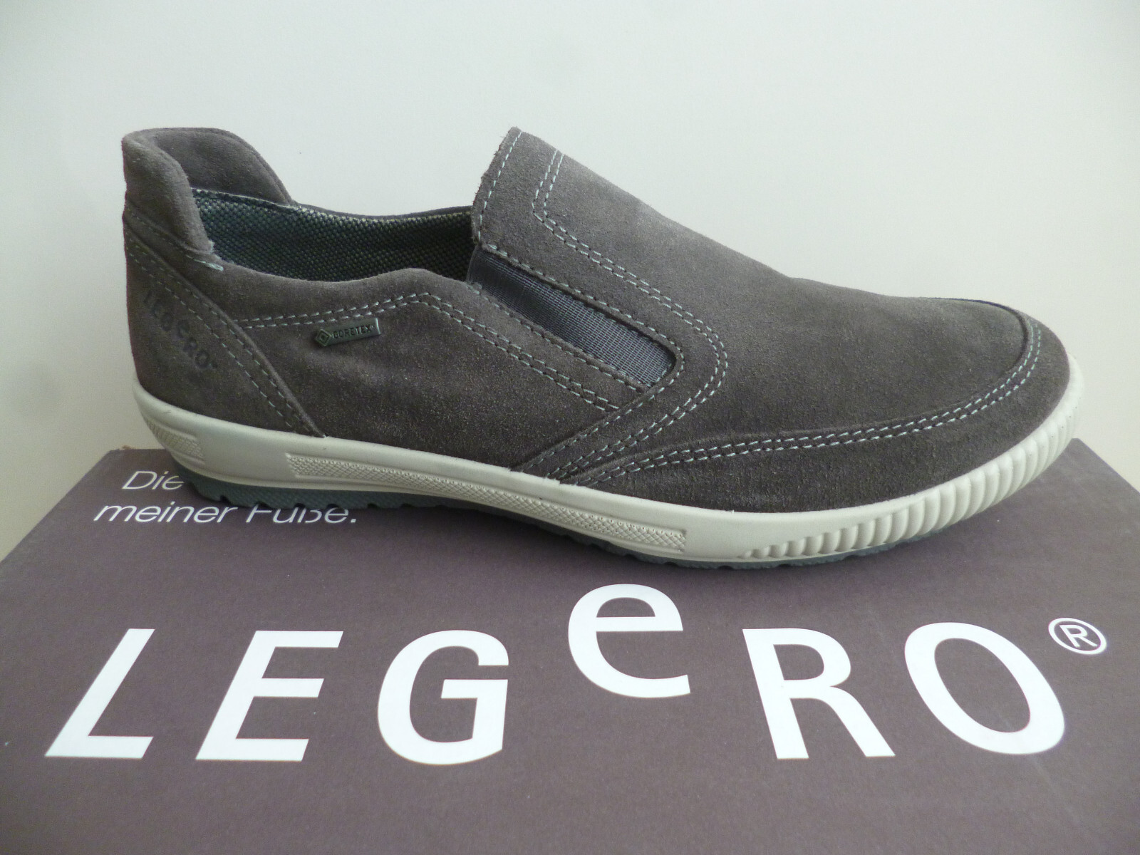 Legero Slipper Zapatillas Calzado Deportivo Zapatos Cuero Gris Gore Tex 617