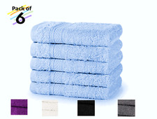 6 Pack Egyptian Cotton Face Cloth Wash Cloth Flannels Luxury Super Soft 600 GSM