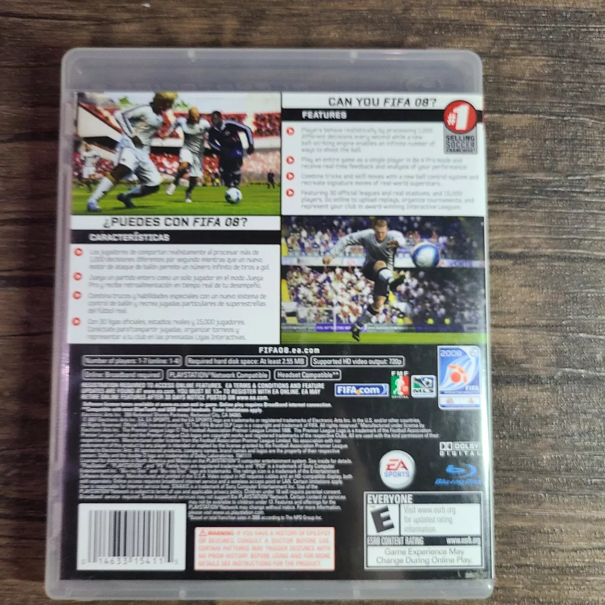 FIFA 08 PS3 Video Game Soccer Sony PlayStation 3 EA Sports Ronaldinho Cover