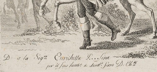 D. CHODOWIECKI (*1726), La Cavalcata infortunata, 1784, ruota. Classicismo - Foto 3 di 4