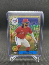 2022 Topps Series 1 Bo Bichette Chrome 1987 Silver Pack Mojo T87C-69 - Blue Jays