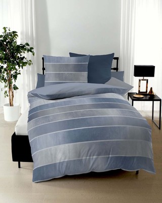 Kaeppel Mako-Satin-Bettwäsche TIMELESS blau, 2 tlg., verschiedene Größen