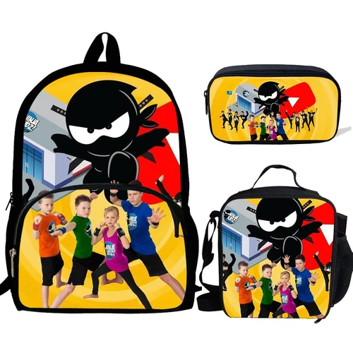 Ninja Kidz Backpack Shoulder Bags Pencil Box Case 3pcs/Set Backpack BookBag - Picture 7 of 16