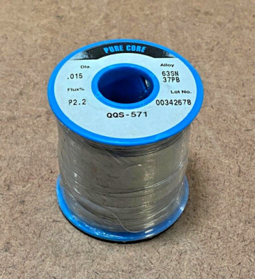 Alpha Metals Wire Solder Sn63Pb37 .015” Pure Core Aqualine 1lb Spools ...