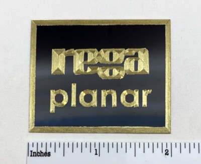 Custom Engraved Solid Brass Rega Planar Turntable Badge  ! EXTRA LARGE VERSION !