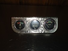 Vintage Gauge Panel 2-18 O.d. Amperes Oil Pressure Temperature Stewart Warner