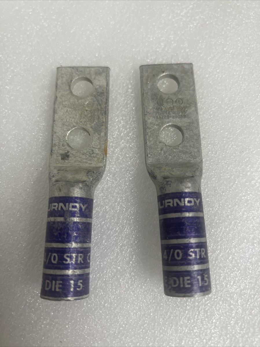 BURNDY YAZ282TC38 2 HOLE COPPER LUG 3/8