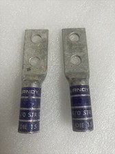 BURNDY YAZ282TC38 2 HOLE COPPER LUG 3/8" 4/0 AWG PURPLE DIE 15 2 Pack