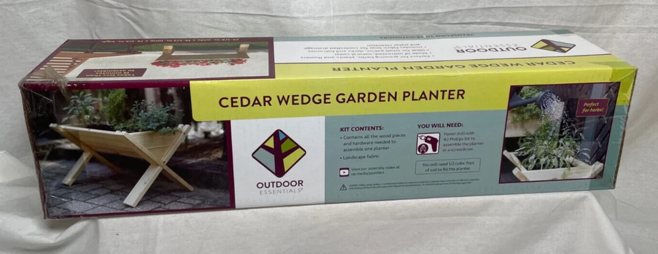 Outdoor Essentials Cedar Wedge Garden Planter Growing Herbs Plants Flowers NIB - Image 3 of 4
