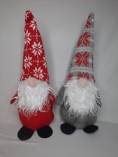 Gnome Decor Stuffed Plush Ornament Christmas Gift Collection Red/Gray