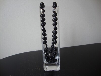 VINTAGE CLASSY 'BEAD MEDLEY' RICE PEARL BLACK ONYX 32'' ENDLESS BEAD NECKLACE