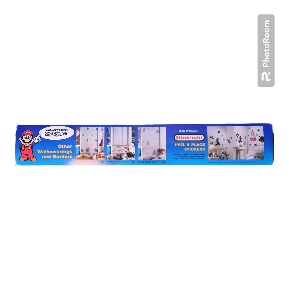 Super Mario Bros 1989 Vinyl Wall Covering New in Box Vintage Nintendo Decor - Image 3 of 4