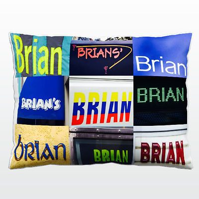 BRIAN Personalized Pillow featuring the name in sign photos