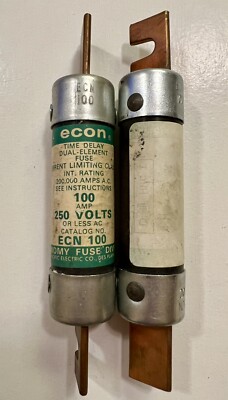 Lot Of 2 Econ ECN100 Fuse 100A 250V Time Delay RK5 Dual Element New Old Stock