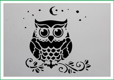 Owl bird animal mylar stencil, 190 micron reusuable flexible stencil