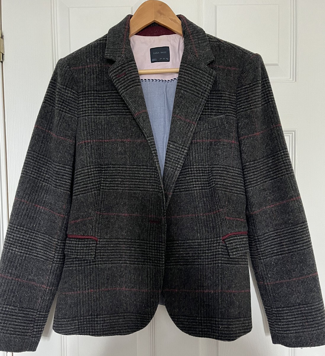Zara Women's Tweed Jacket With Elbow Patches Uk Zara Basics