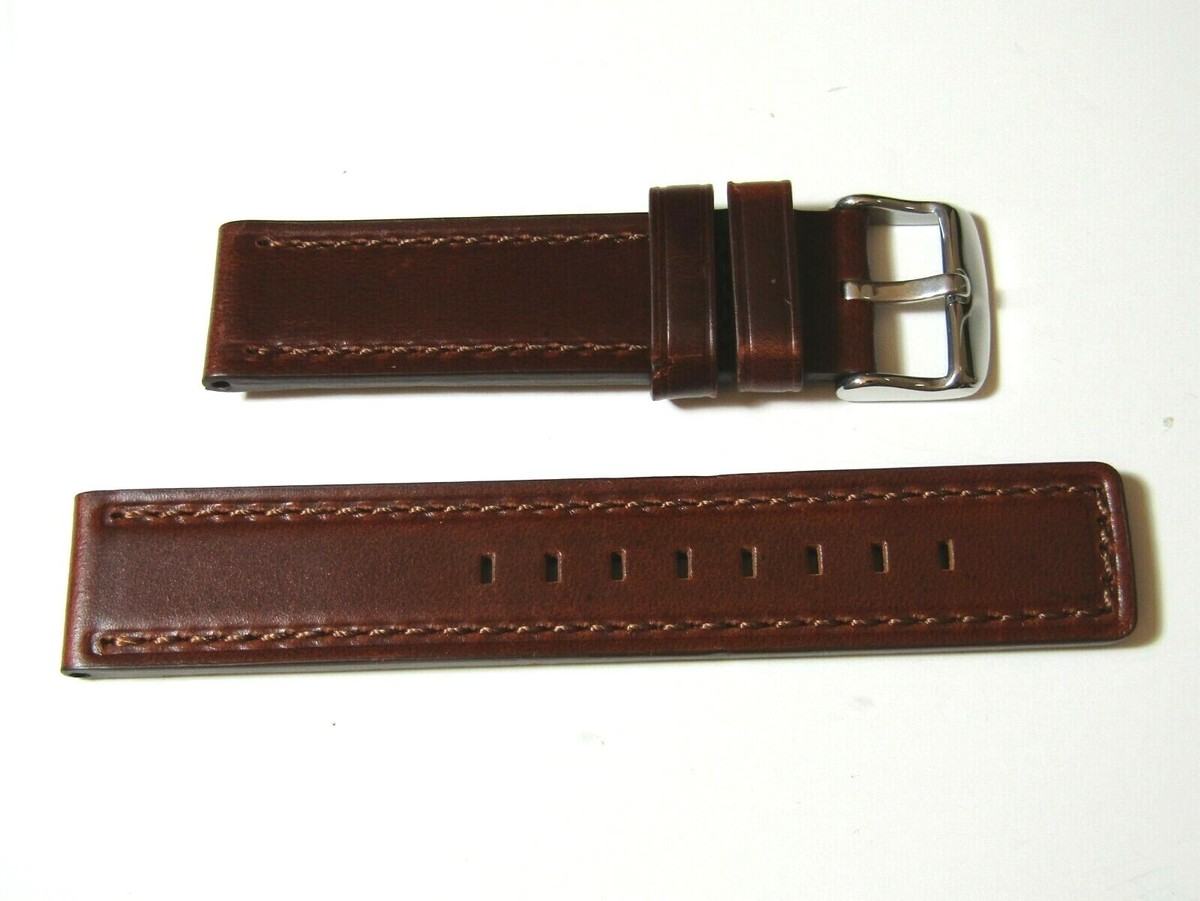 Cinturino Orologio Pelle Impermeabile Hadley-Roma MS784 - Nero E Marrone, Larghezza 20mm - Foto 2