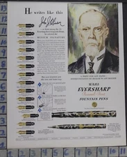 1929 WAHL EVERSHARP FOUNTAIN ROBINSON PEN WRITE BARREL NIB DESK VINTAGE AD DK76