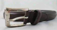 Vintage 1990s Polo Ralph Lauren Men's Dark Chestnut Leather Belt Size 42