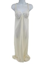 Vintage Nightgown Union Made Ivory Lingerie Lace Nightie Size S New Deadstock