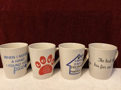 Lot Of 4 Coffee Tea Mugs For Dog Animal Lovers New By Royal Norfolk