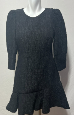 zara black textured mini dress ZARA. Black textured dress with lace detail. TS – Hibuy market main image 1