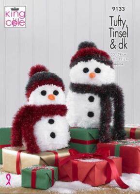 King Cole Tufty Tinsle DK Strickanleitung Schneemänner 9133