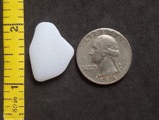 GENUINE BEACH SEA GLASS SURF TUMBLED WHITE MILK SOLID SNOW FROSTED PENDANT V1