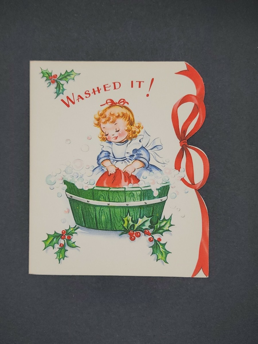 Vintage 1950s Fun N Frolic Christmas Greeting Card Holidays Unused